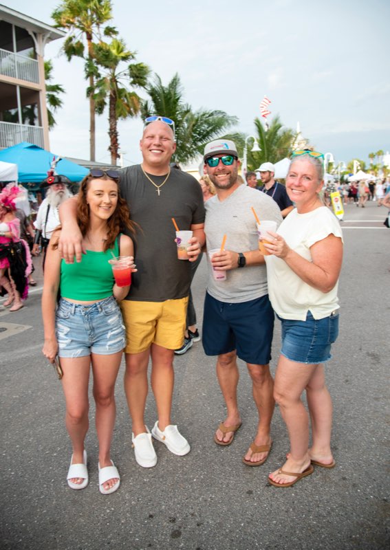 Friends with drinks at Sundown Get Down